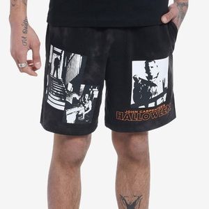 Halloween Panel Dark Wash Lounge Shorts‎ Hot Topic Micheal Myers